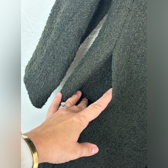 SANDRO Wool Peacoat Midi Maxi Long Line Single Army Green Vintage Kate Middleton - Picture 7 of 16